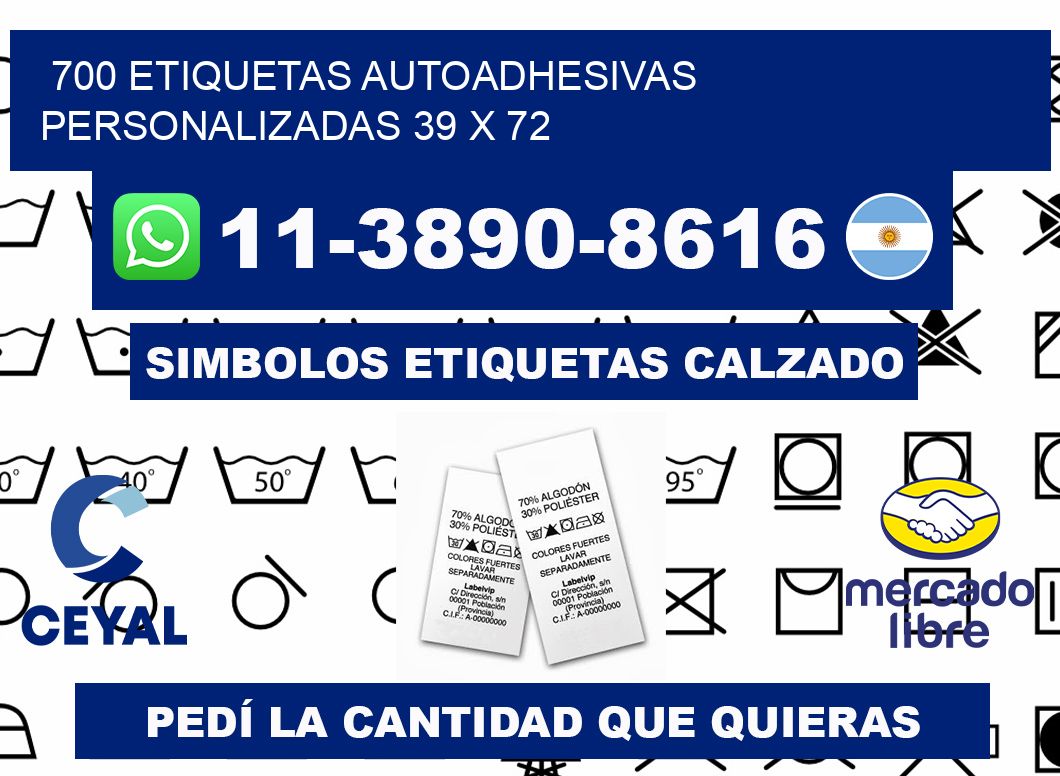 700 Etiquetas autoadhesivas personalizadas 39 x 72
