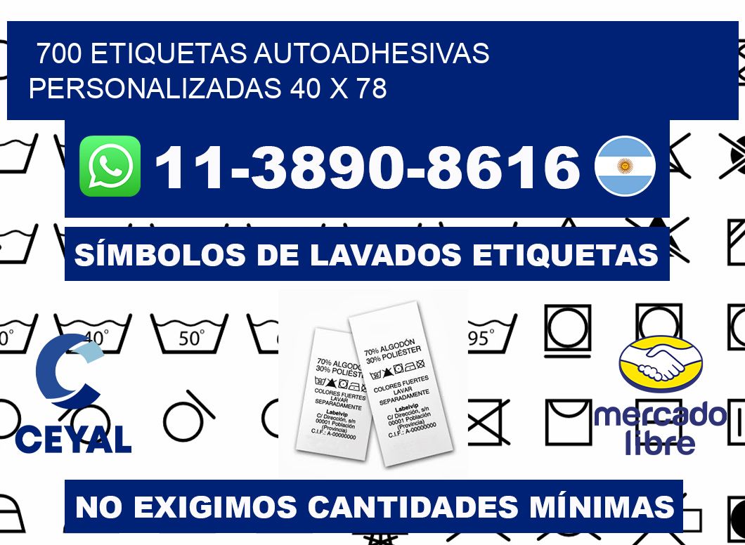 700 Etiquetas autoadhesivas personalizadas 40 x 78