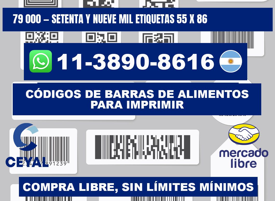 79 000 — setenta y nueve mil etiquetas 55 x 86