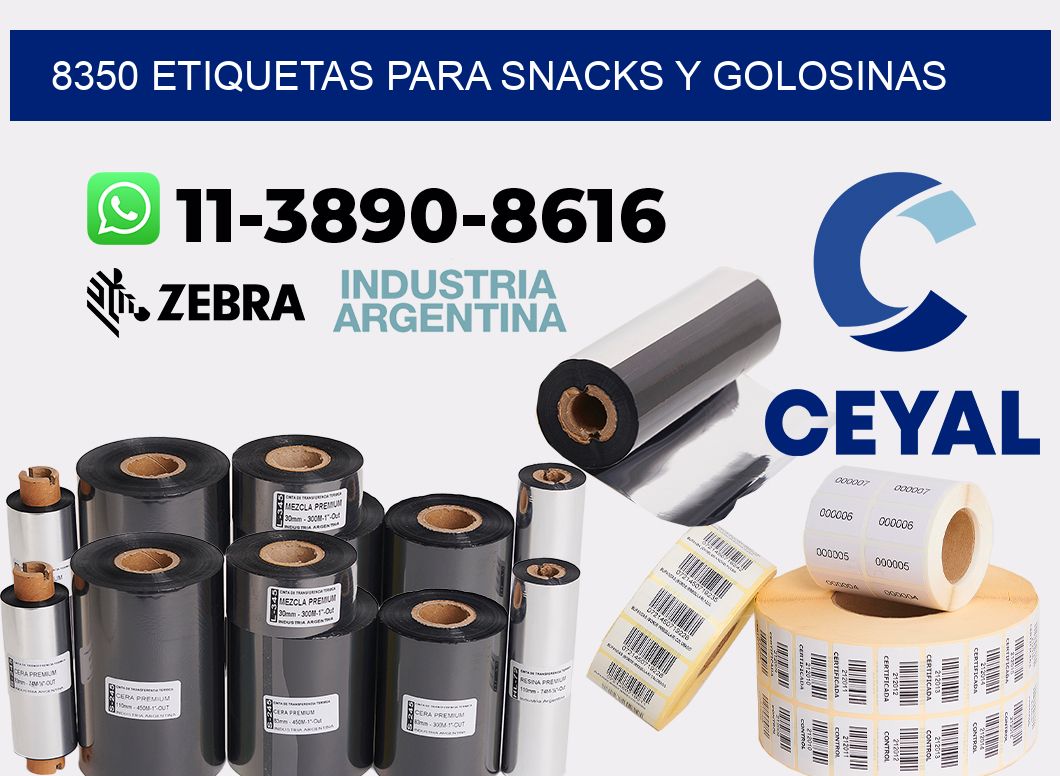 8350 Etiquetas para snacks y golosinas