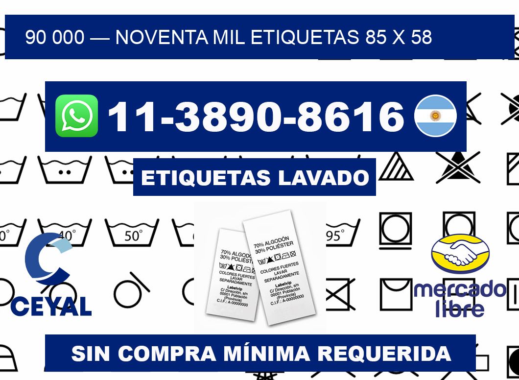90 000 — noventa mil etiquetas 85 x 58