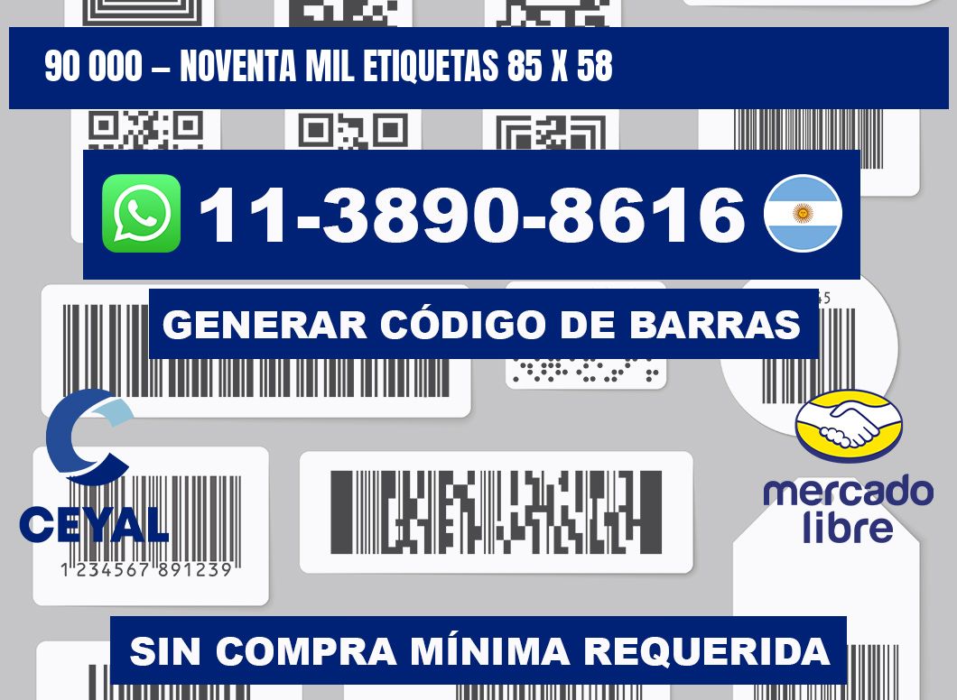 90 000 — noventa mil etiquetas 85 x 58