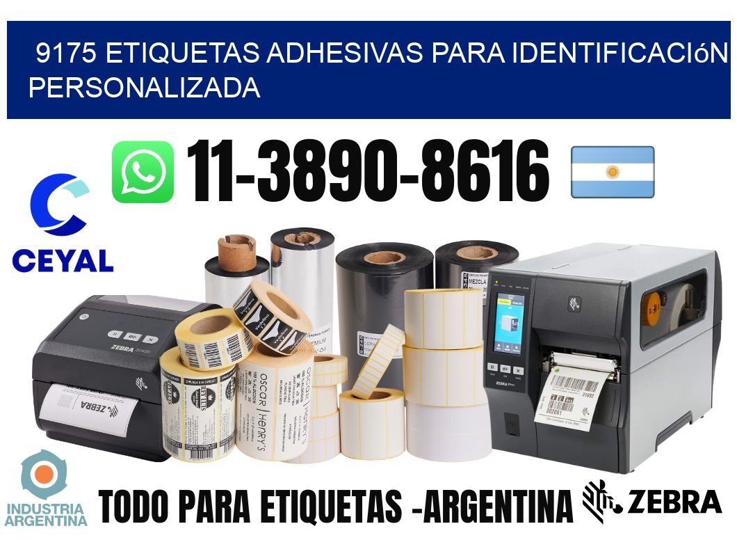 9175 Etiquetas adhesivas para identificación personalizada