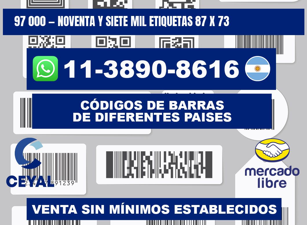 97 000 — noventa y siete mil etiquetas 87 x 73