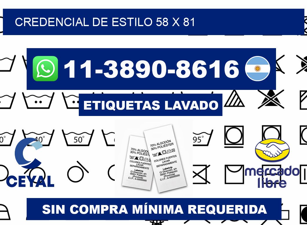 Credencial de estilo 58 x 81