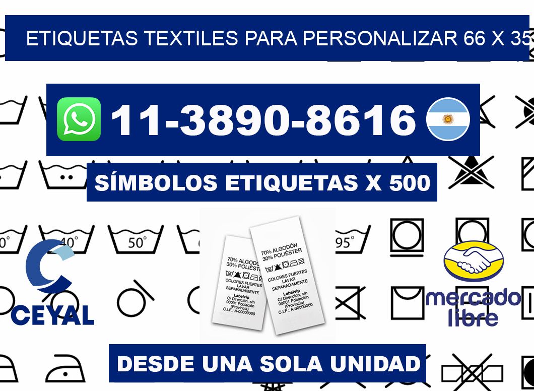 ETIQUETAS TEXTILES PARA PERSONALIZAR 66 x 35