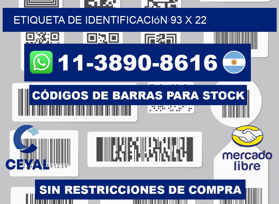 Etiqueta de identificación 93 x 22