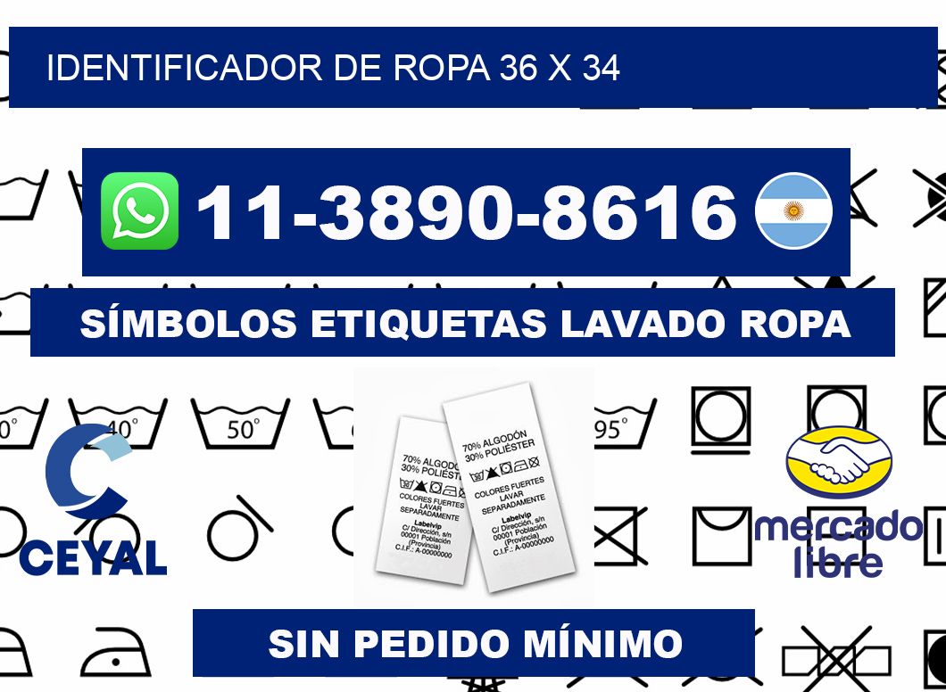 Identificador de ropa 36 x 34
