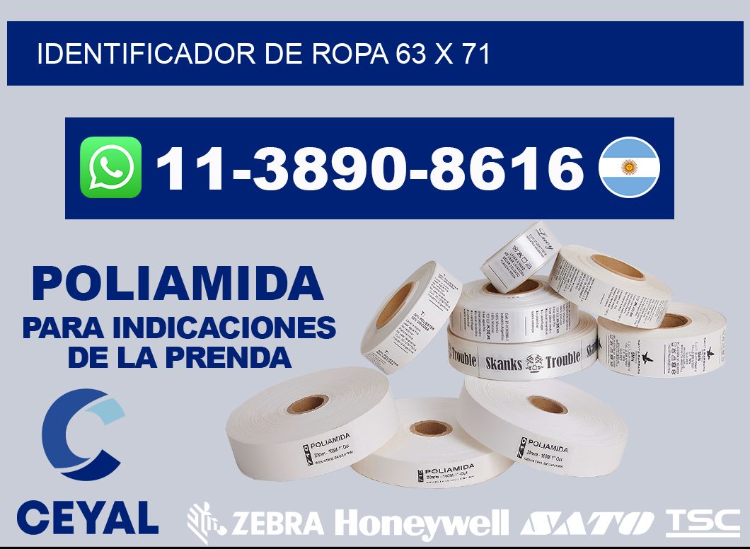 Identificador de ropa 63 x 71