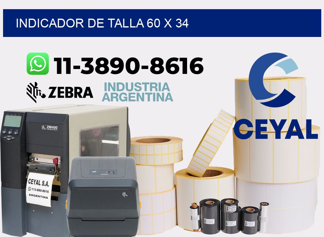 Indicador de talla 60 x 34