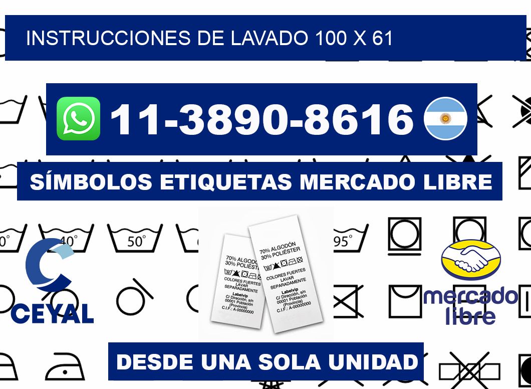 Instrucciones de lavado 100 x 61