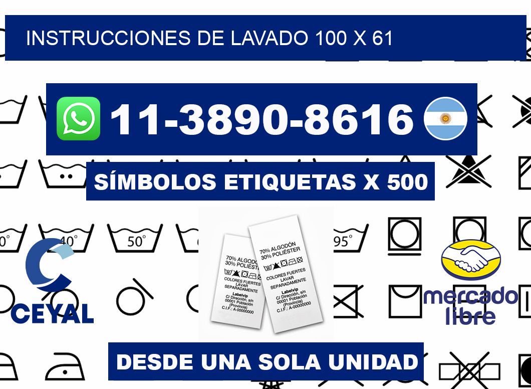 Instrucciones de lavado 100 x 61