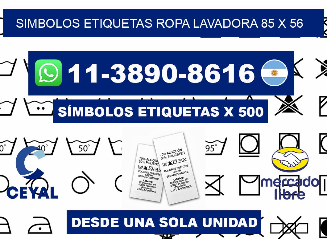 SIMBOLOS ETIQUETAS ROPA LAVADORA 85 x 56