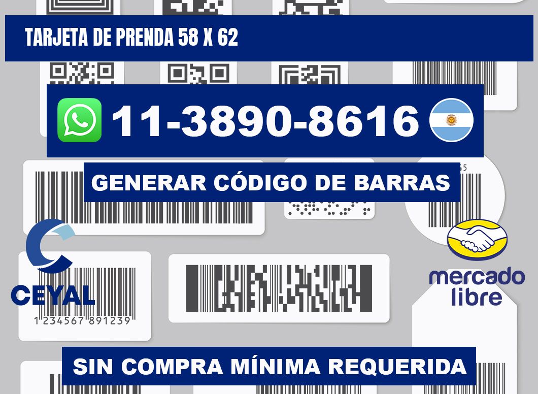 Tarjeta de prenda 58 x 62