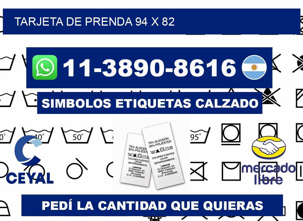 Tarjeta de prenda 94 x 82