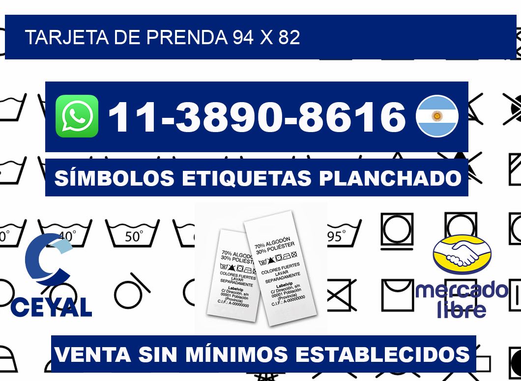 Tarjeta de prenda 94 x 82