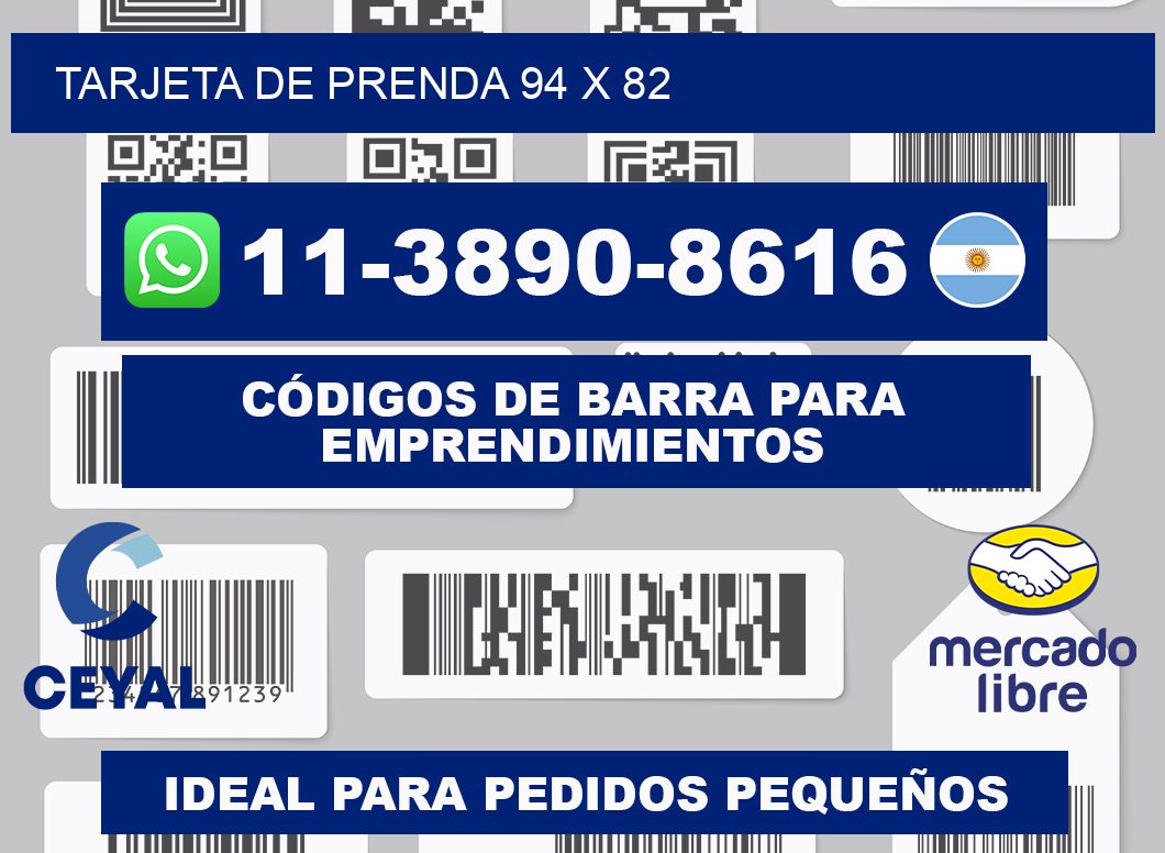 Tarjeta de prenda 94 x 82