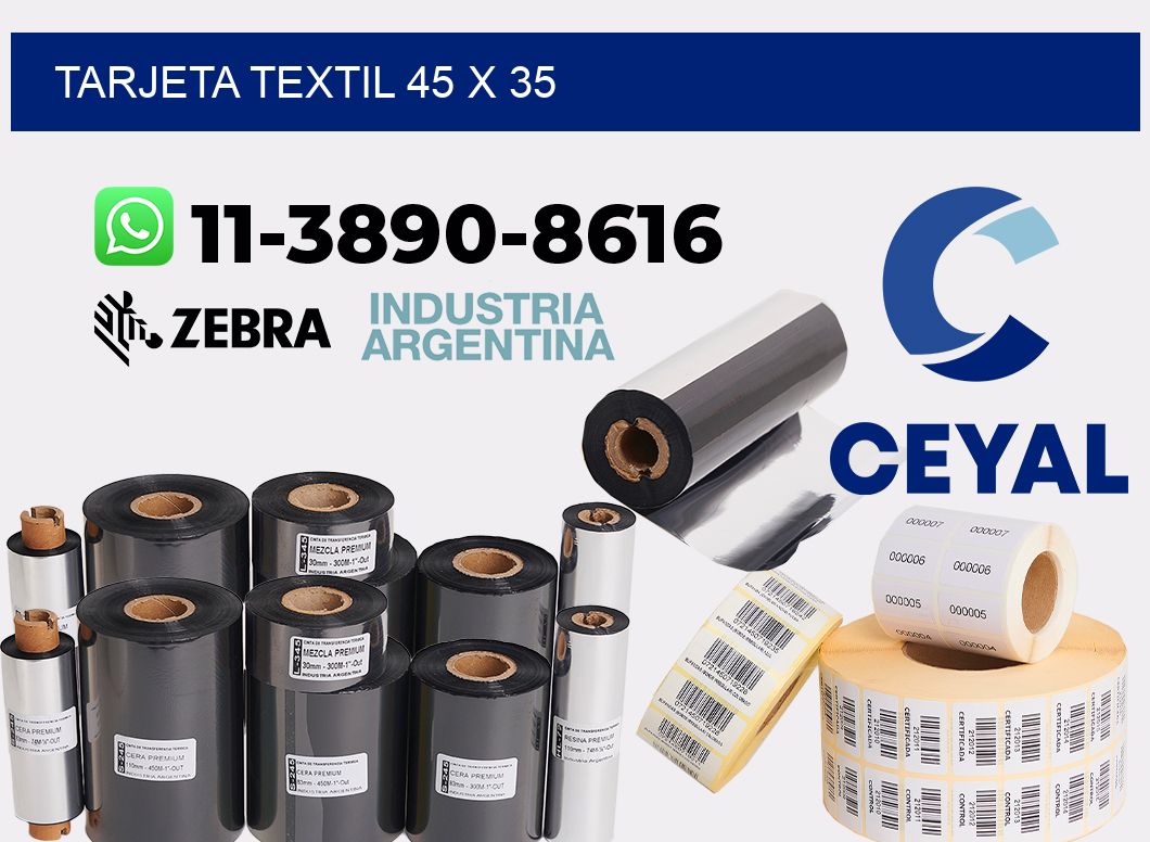 Tarjeta textil 45 x 35