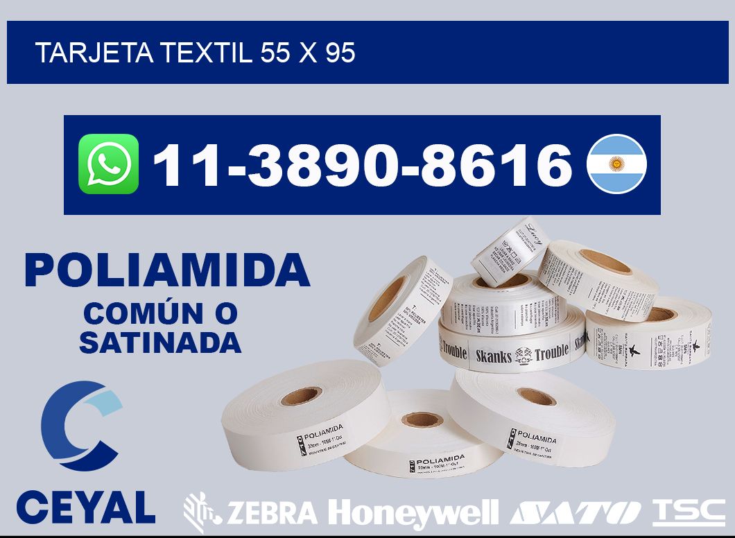 Tarjeta textil 55 x 95