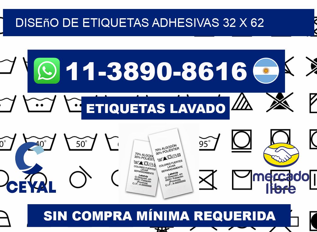 diseño de etiquetas adhesivas 32 x 62