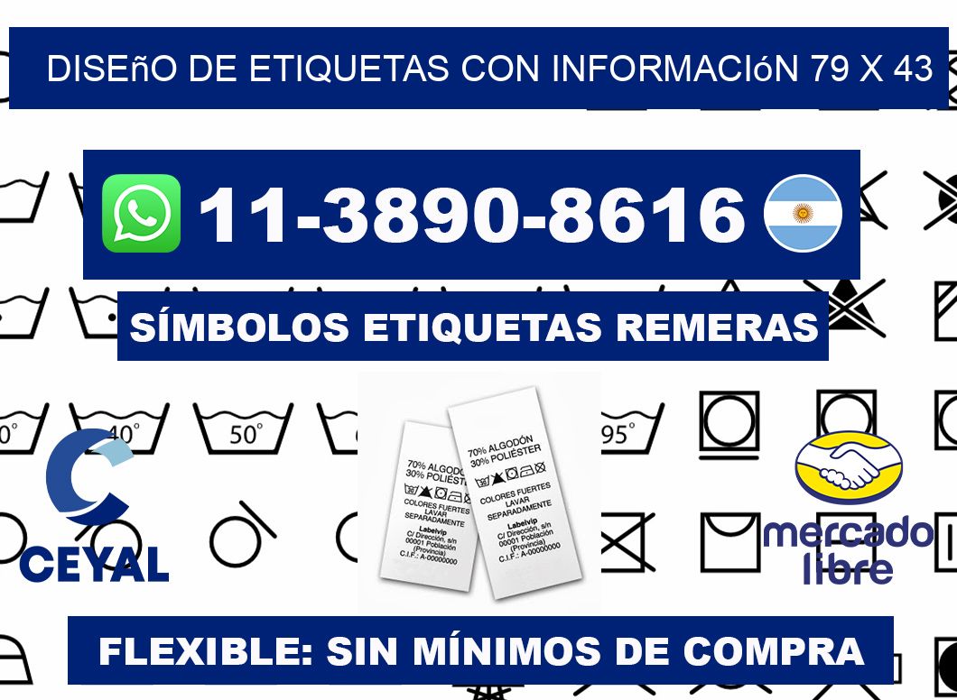 diseño de etiquetas con información 79 x 43