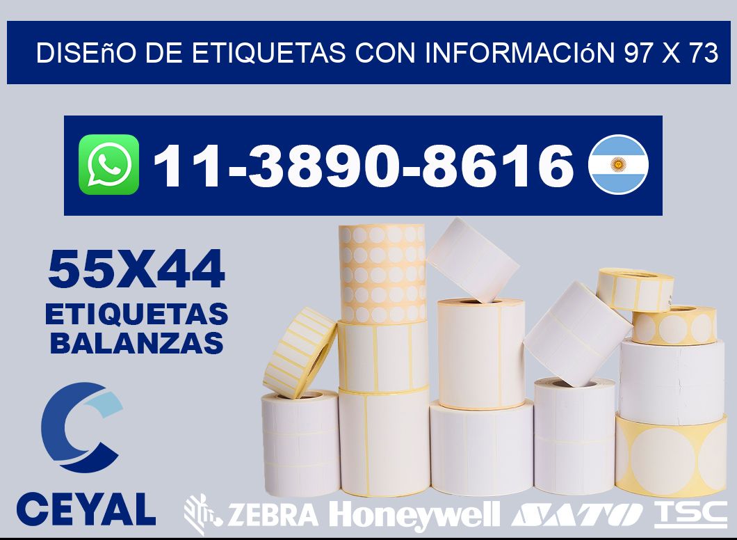 diseño de etiquetas con información 97 x 73
