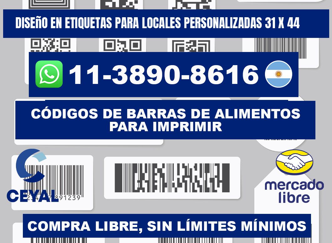 diseño en etiquetas para locales personalizadas 31 x 44