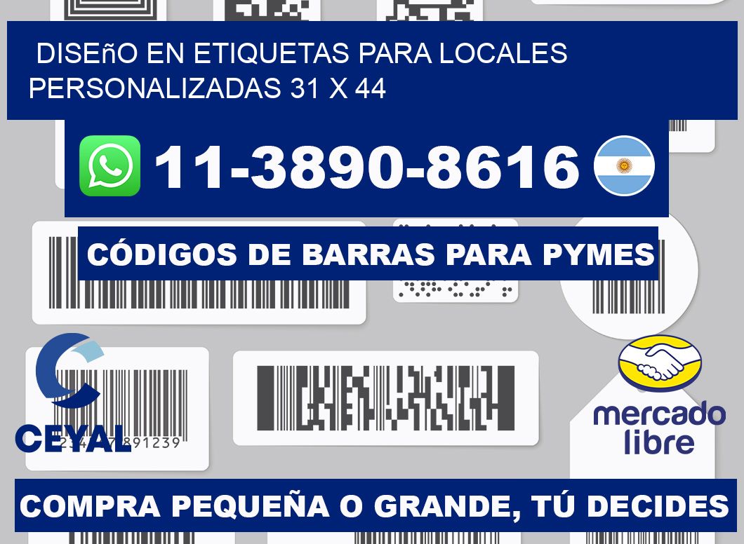 diseño en etiquetas para locales personalizadas 31 x 44