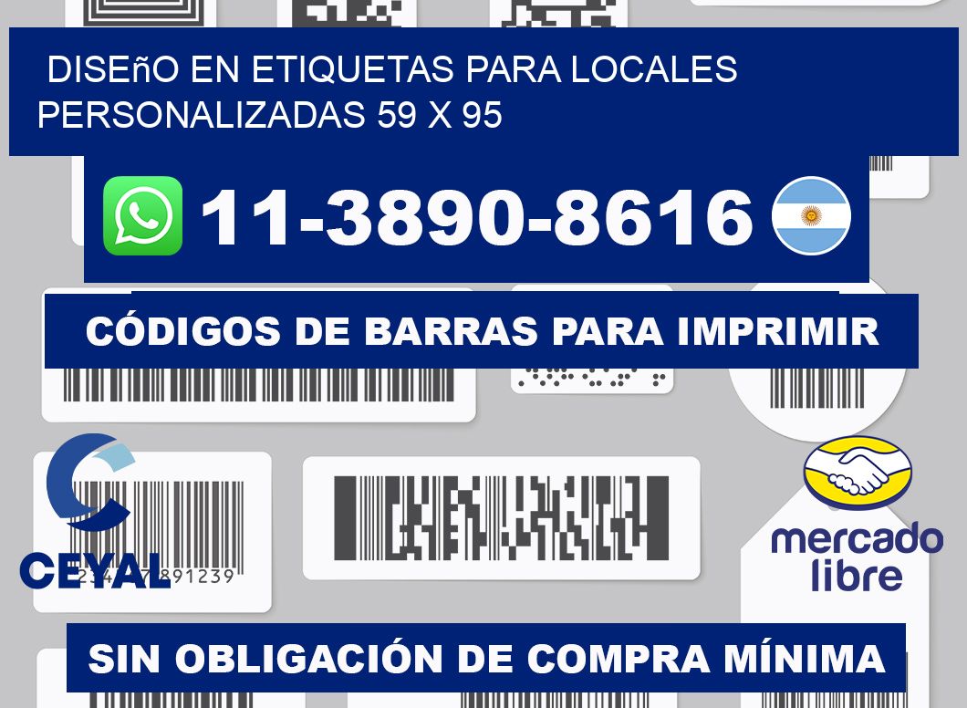 diseño en etiquetas para locales personalizadas 59 x 95