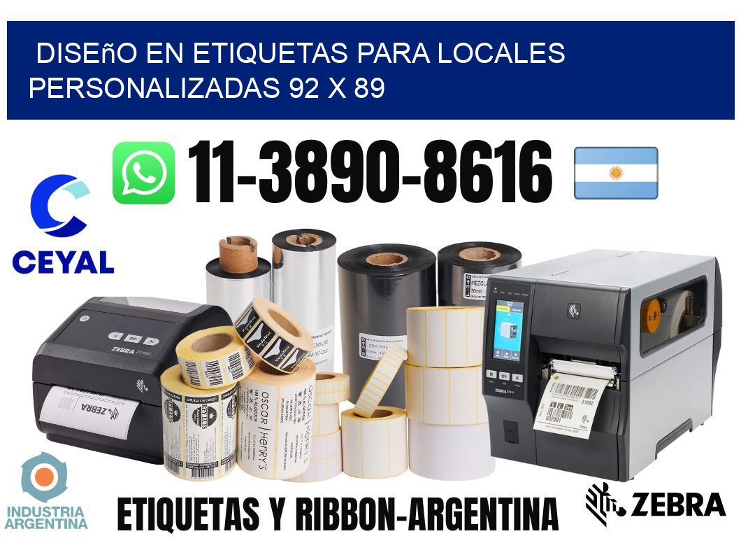 diseño en etiquetas para locales personalizadas 92 x 89