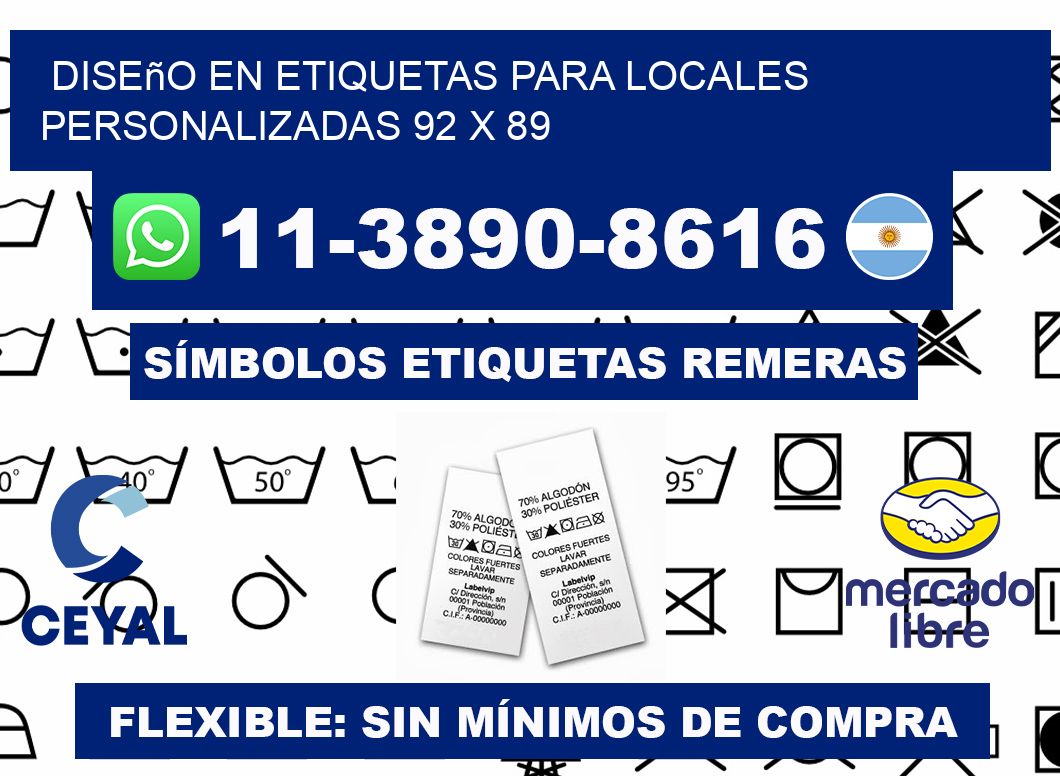 diseño en etiquetas para locales personalizadas 92 x 89