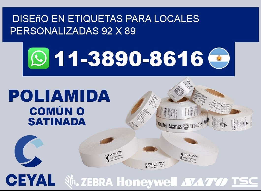 diseño en etiquetas para locales personalizadas 92 x 89