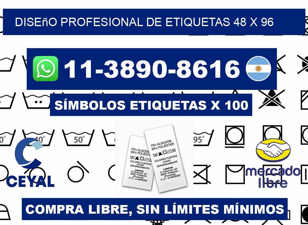 diseño profesional de etiquetas 48 x 96
