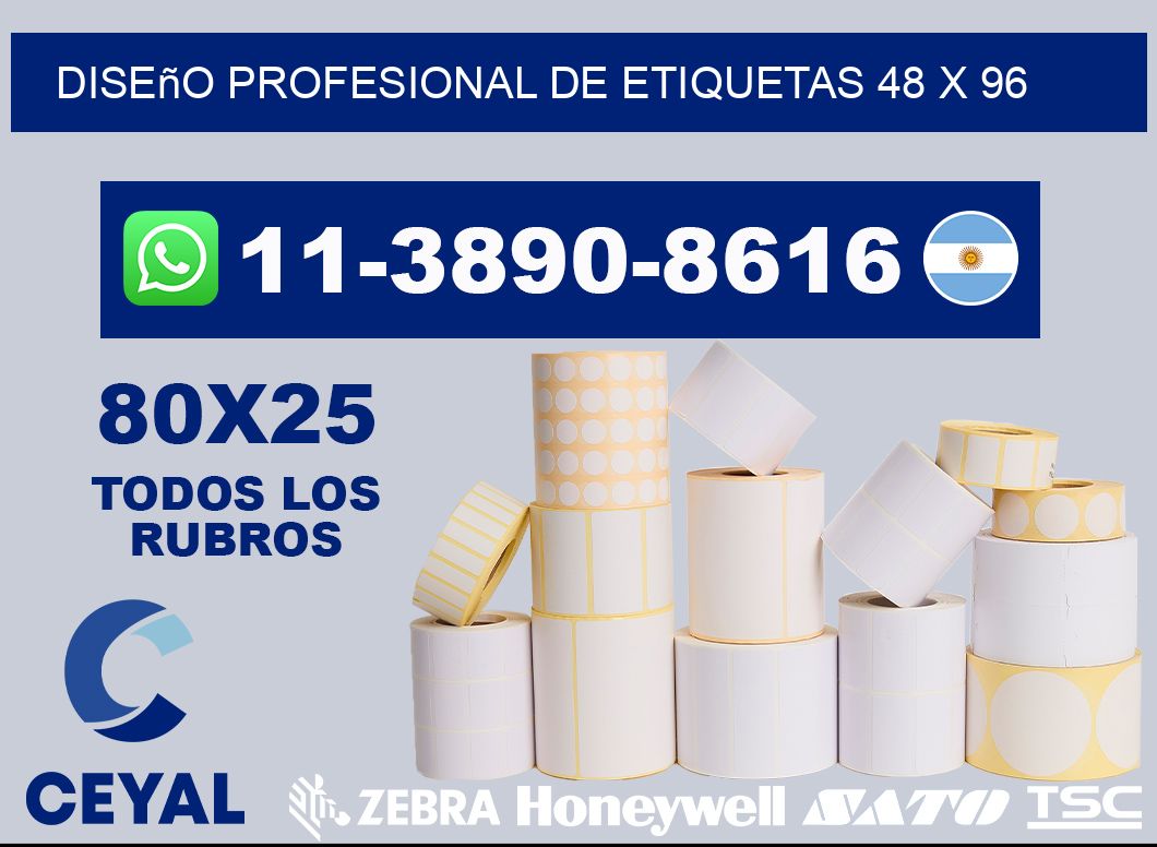 diseño profesional de etiquetas 48 x 96