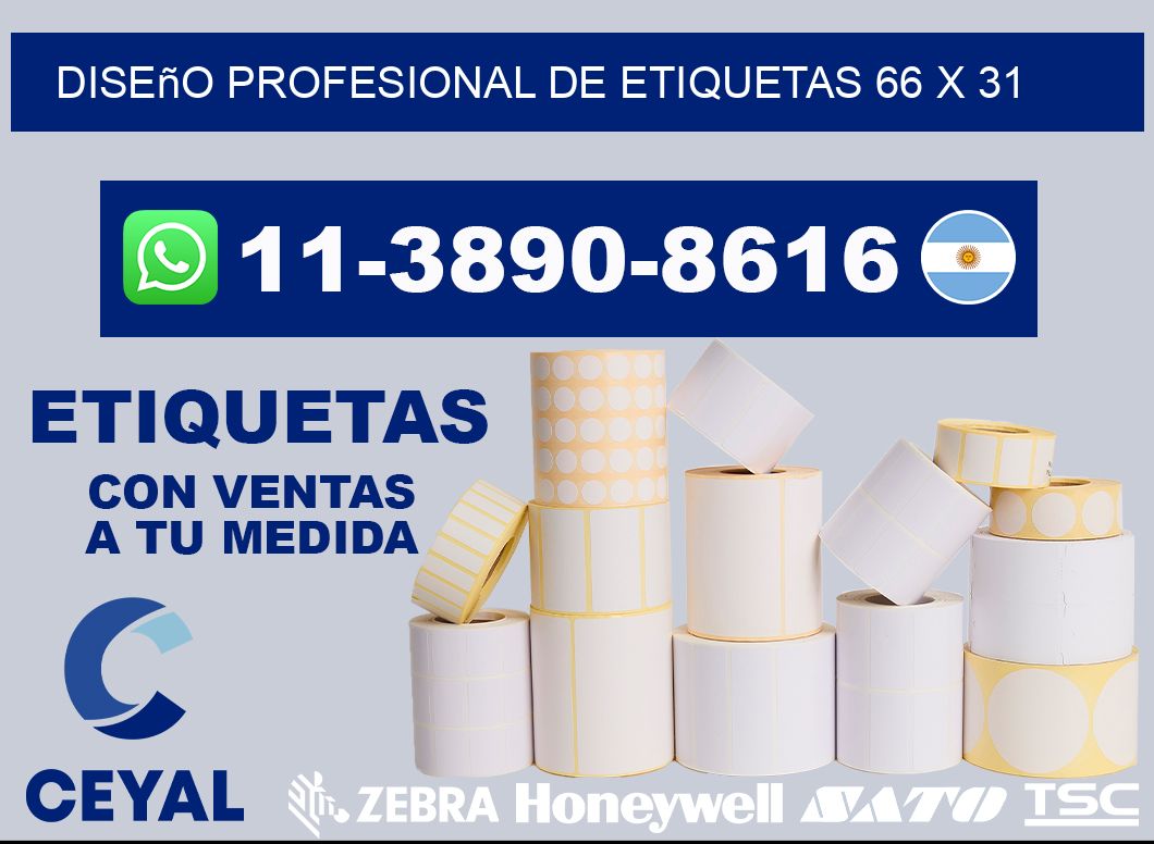 diseño profesional de etiquetas 66 x 31