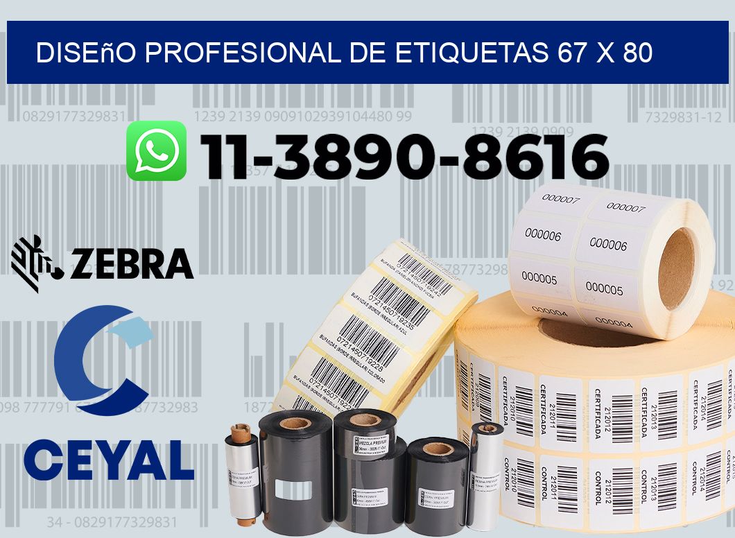 diseño profesional de etiquetas 67 x 80