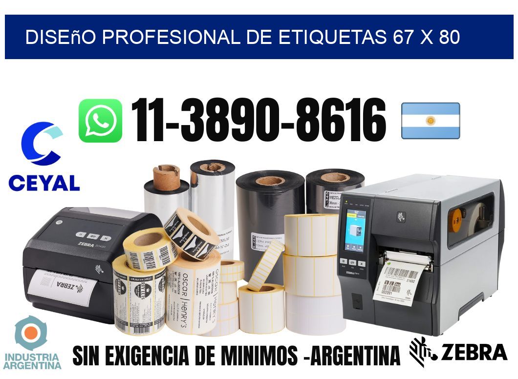 diseño profesional de etiquetas 67 x 80