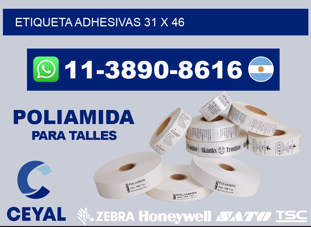 etiqueta adhesivas 31 x 46