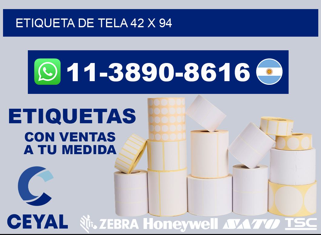 etiqueta de tela 42 x 94