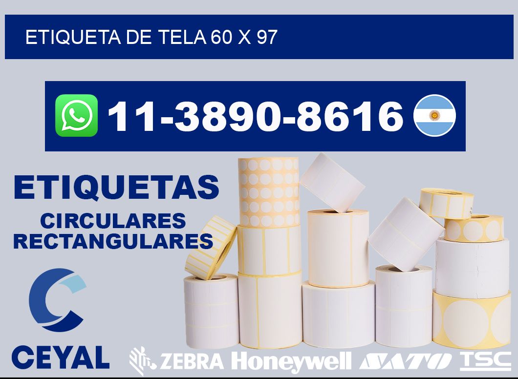 etiqueta de tela 60 x 97
