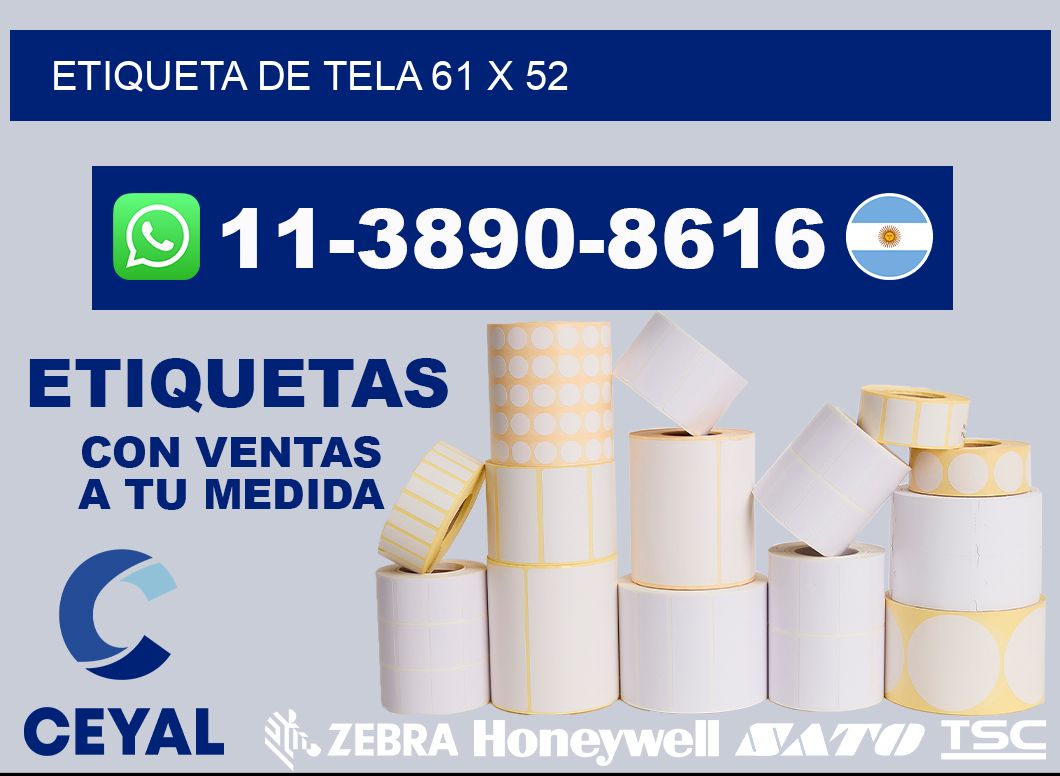 etiqueta de tela 61 x 52