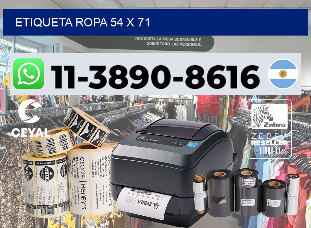 etiqueta ropa 54 x 71
