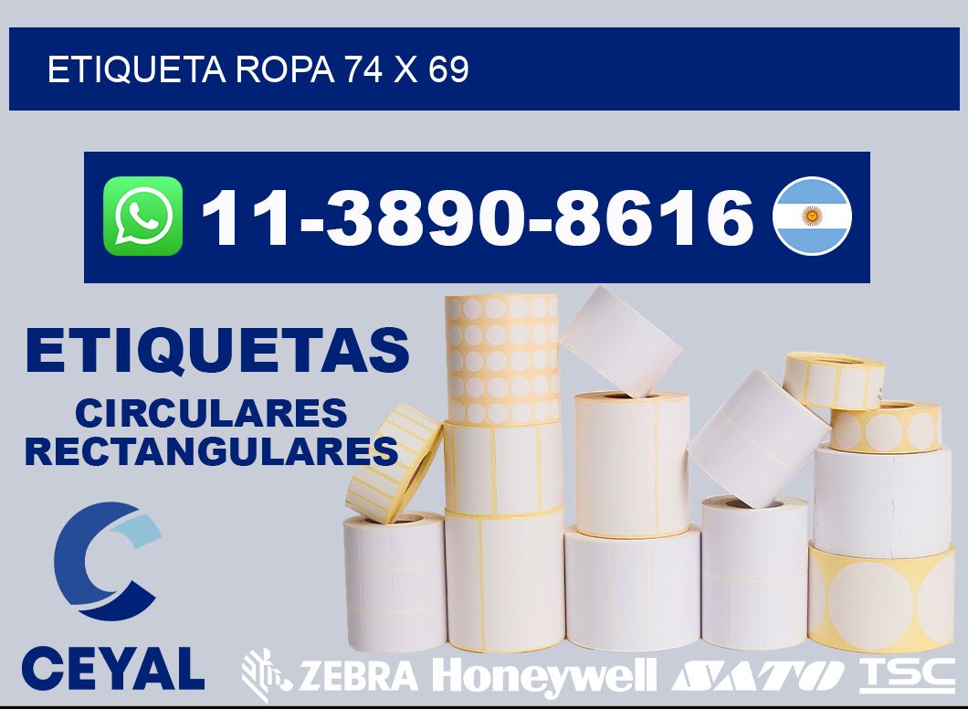 etiqueta ropa 74 x 69
