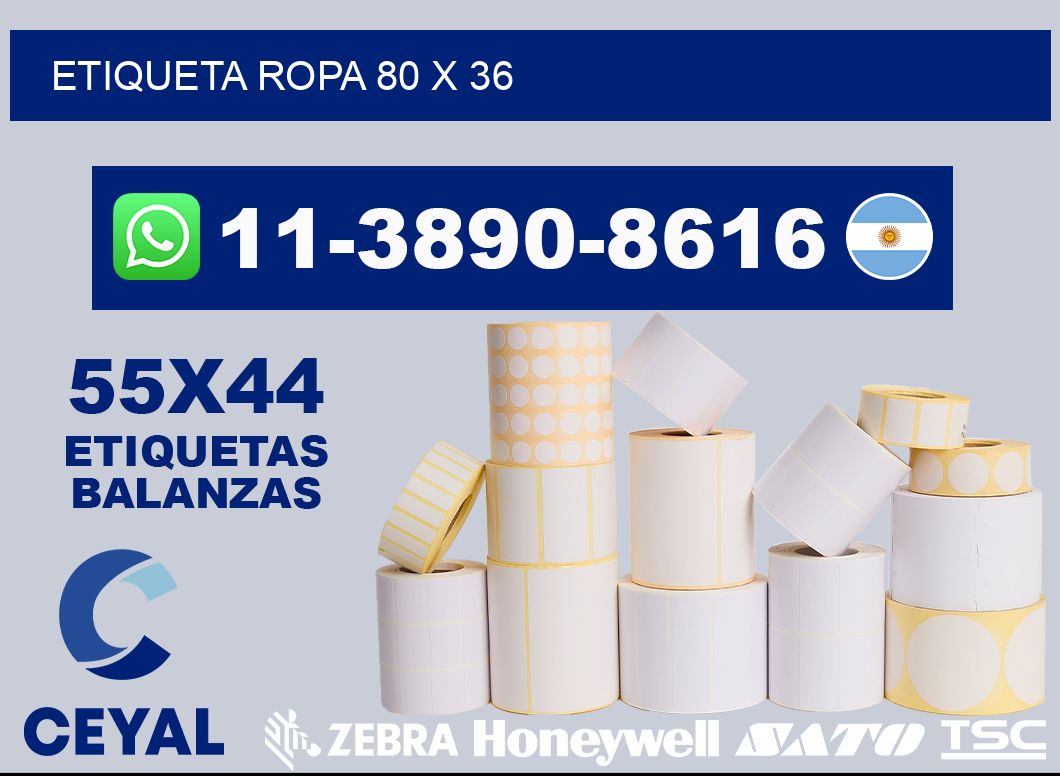 etiqueta ropa 80 x 36