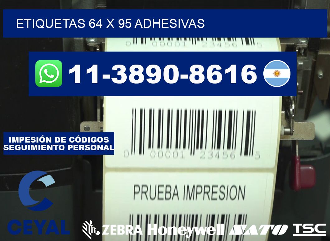 etiquetas 64 x 95 adhesivas