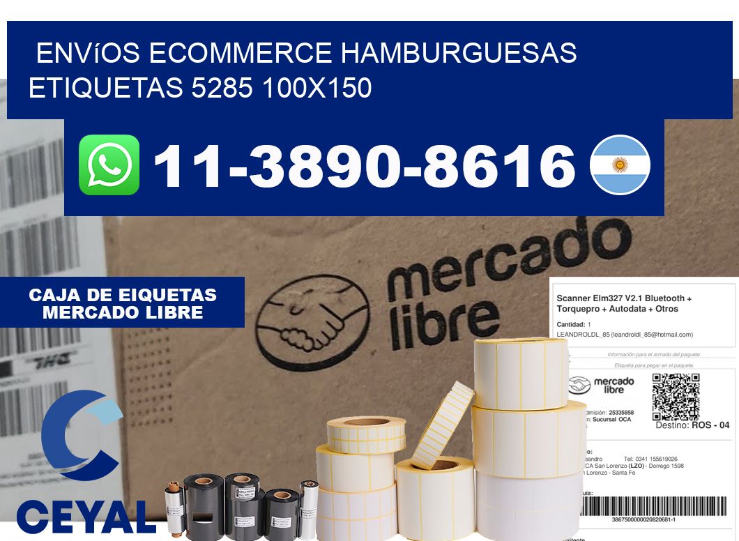 Envíos Ecommerce hamburguesas etiquetas 5285 100x150