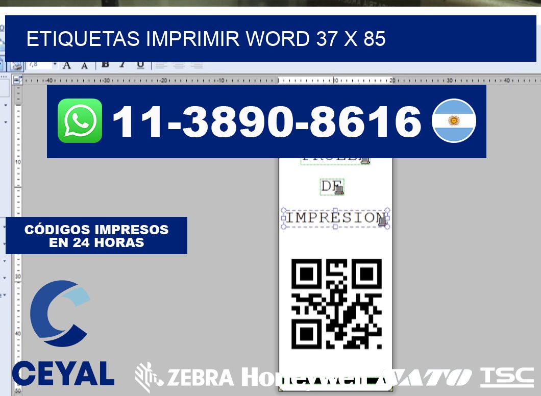Etiquetas imprimir Word 37 x 85