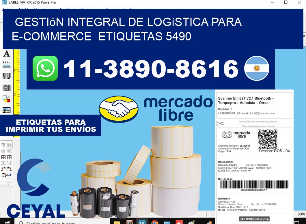Gestión integral de logística para e-commerce  etiquetas 5490