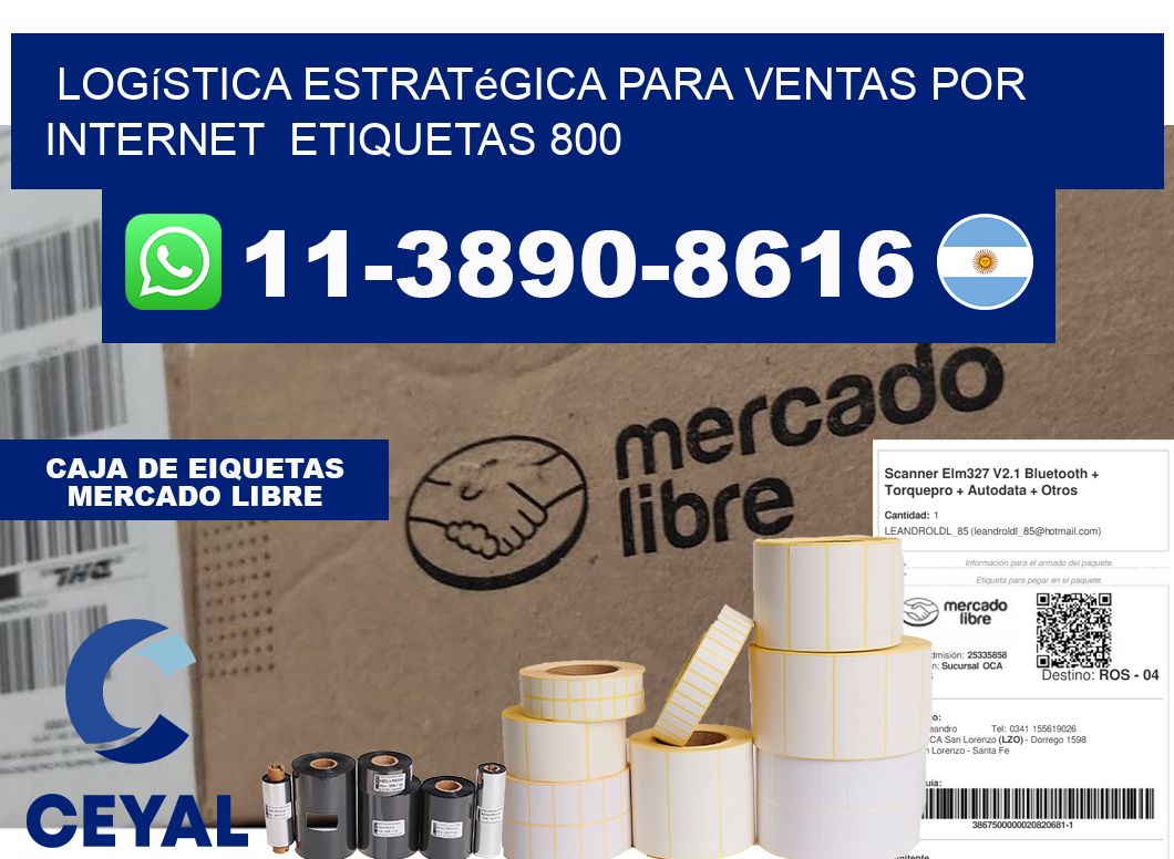 Logística estratégica para ventas por internet  etiquetas 800