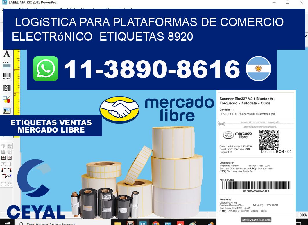 Logística para plataformas de comercio electrónico  etiquetas 8920